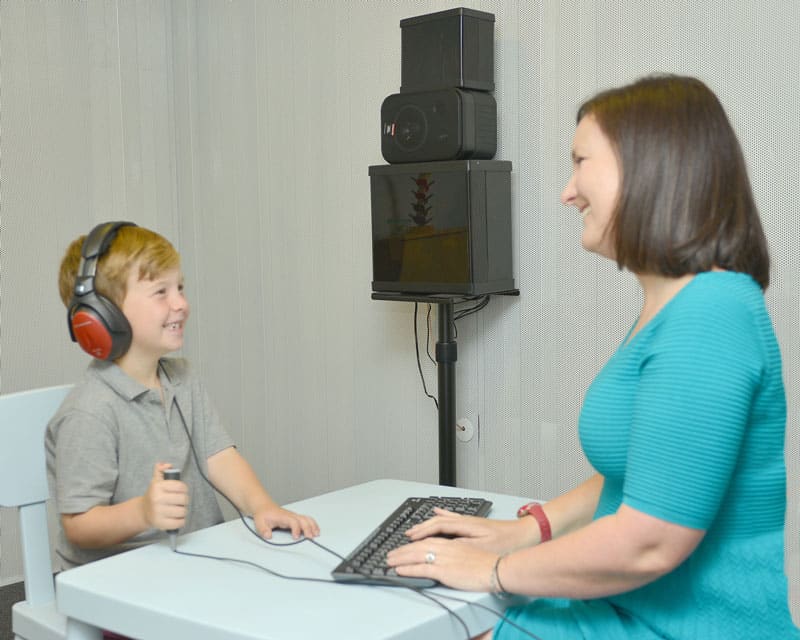 Boy tested for hearing
