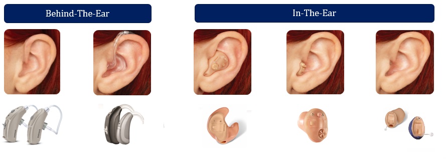 styles of hearing aids